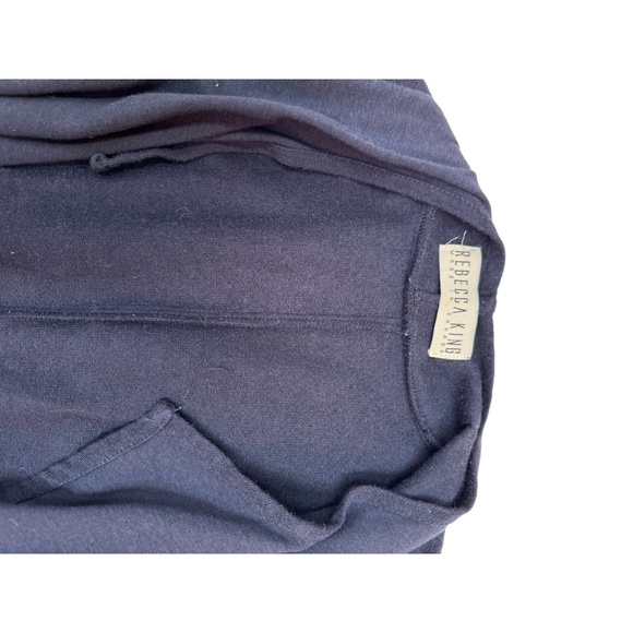 Rebecca King Deep Blue Suede Trench Cardigan Coat Size S - Picture 10 of 12